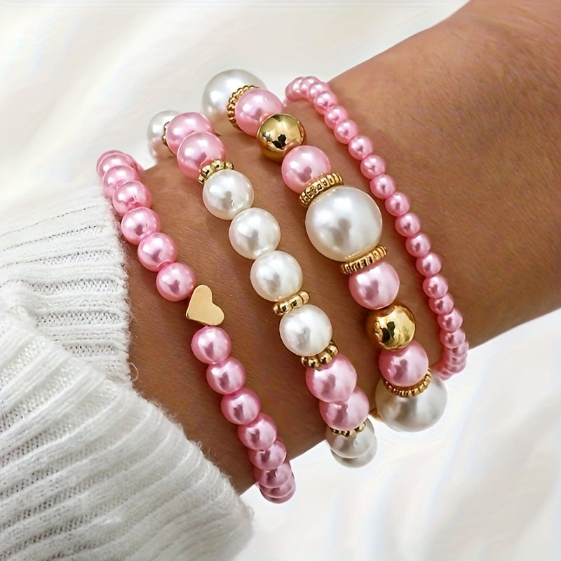Conjunto de Pulseiras de Coração Elegantes