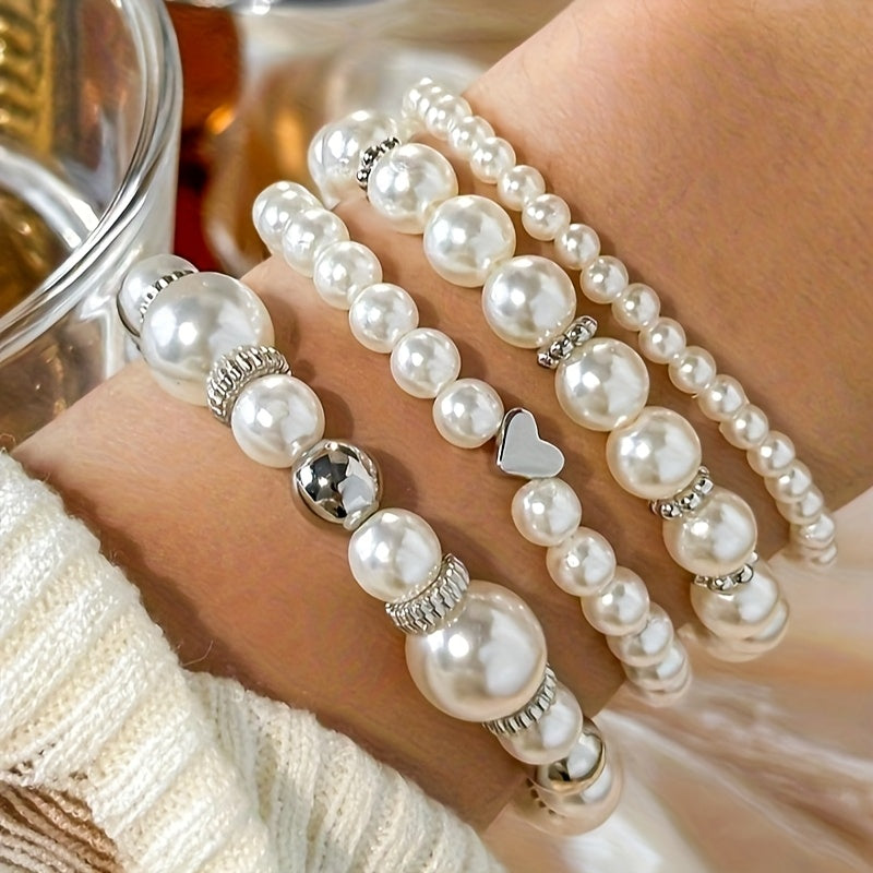 Conjunto de Pulseiras de Coração Elegantes