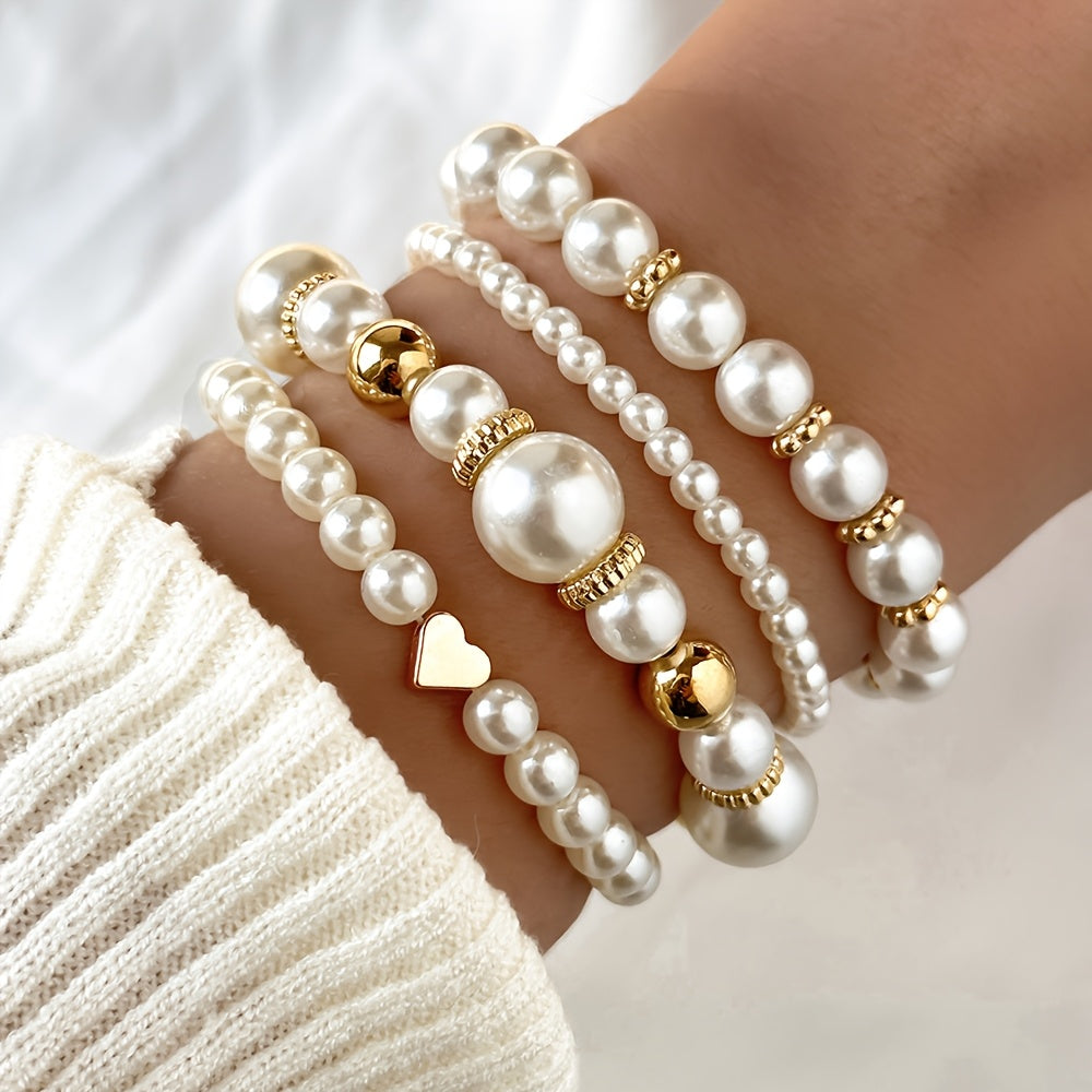 Conjunto de Pulseiras de Coração Elegantes