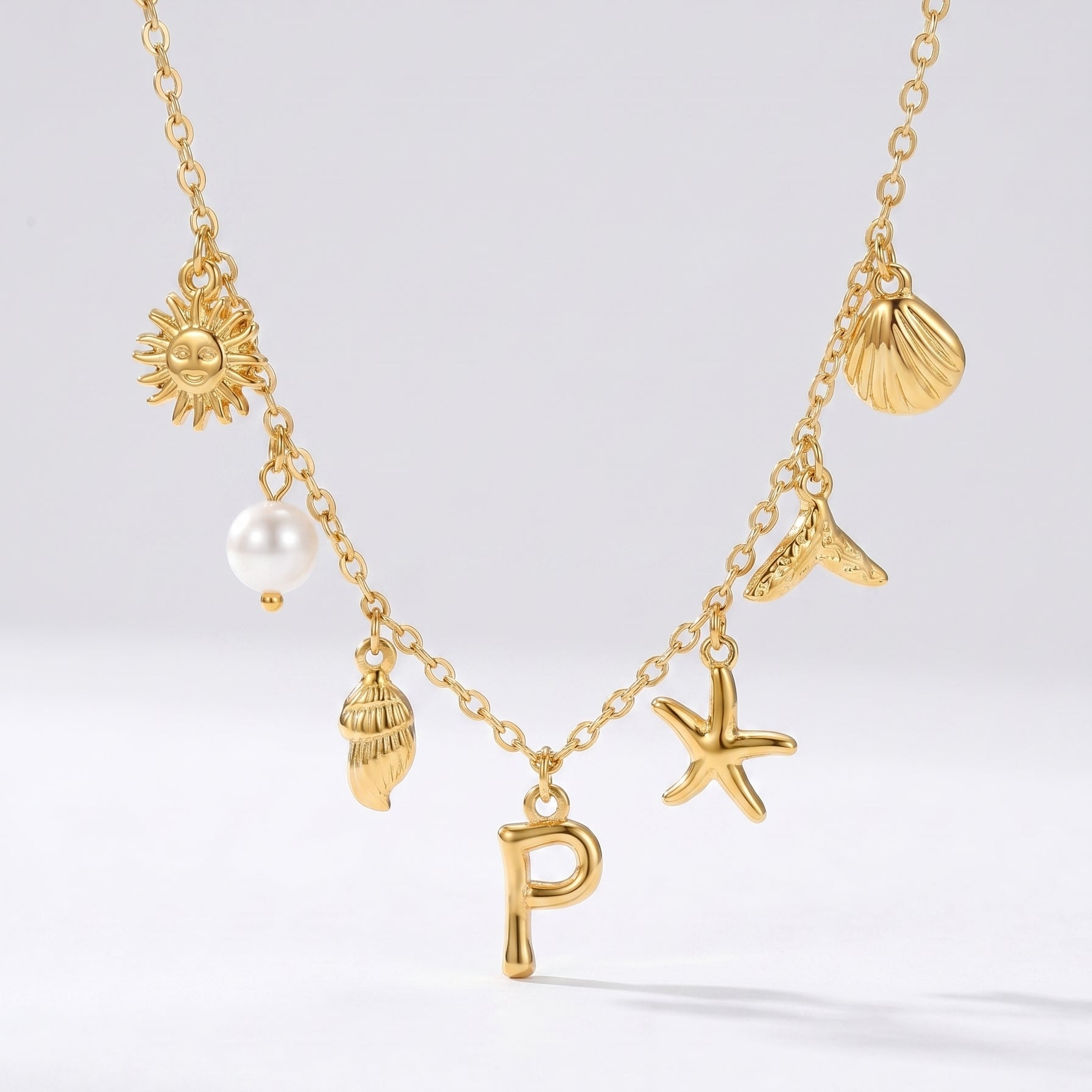 Colar Letra Oceano Dourado