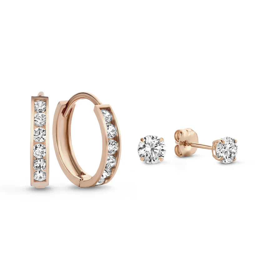 Conjunto de Brincos de Pedra Cor Ouro Elegante Dara Brilhante