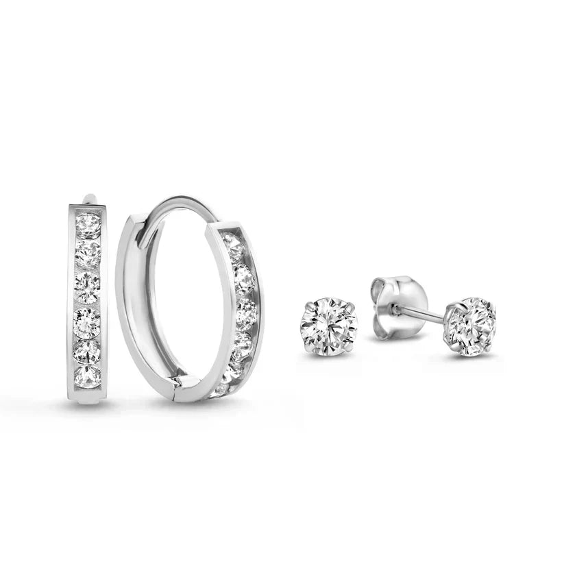 Conjunto de Brincos de Pedra Cor Ouro Elegante Dara Brilhante