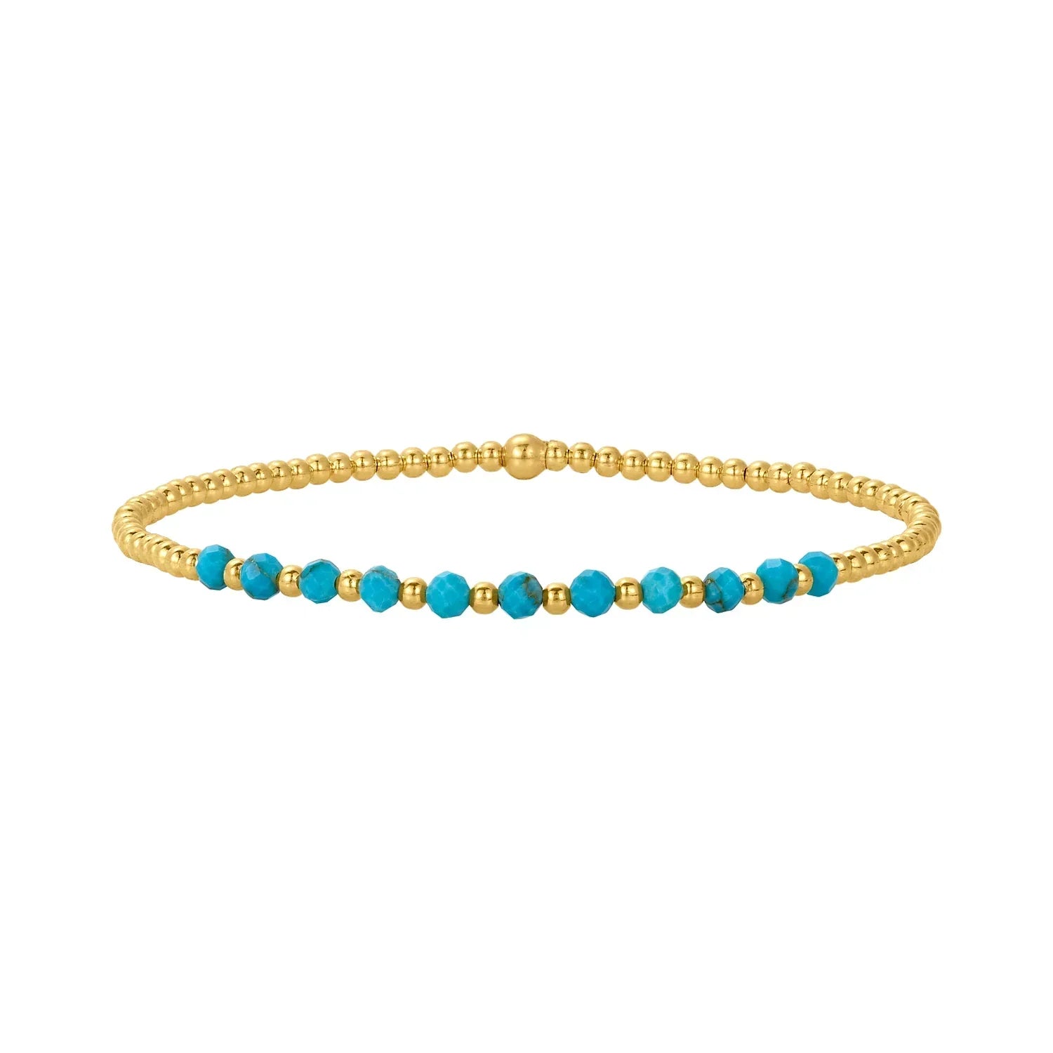 Pulseira de contas de turquesa em ouro de 18 quilates
