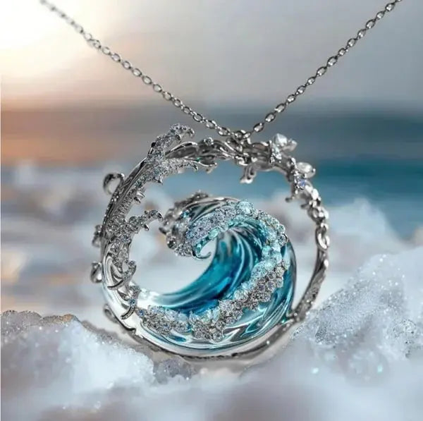 Colar com pendente de juramento inspirado no oceano